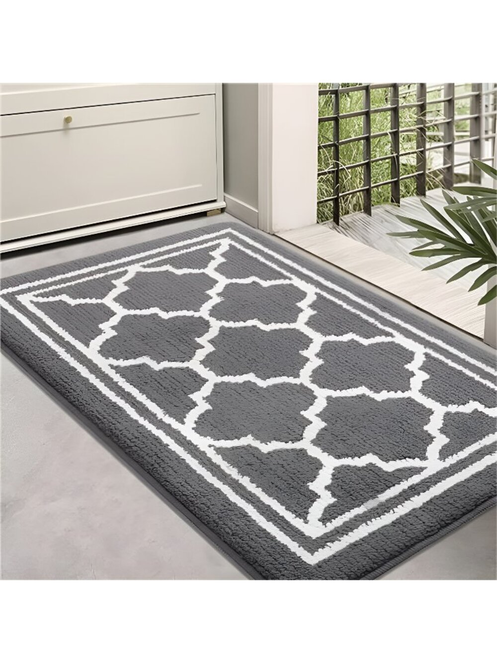 Door Mat (20x32,Grey) Resist Dirt and Absorbent Entryway Rug